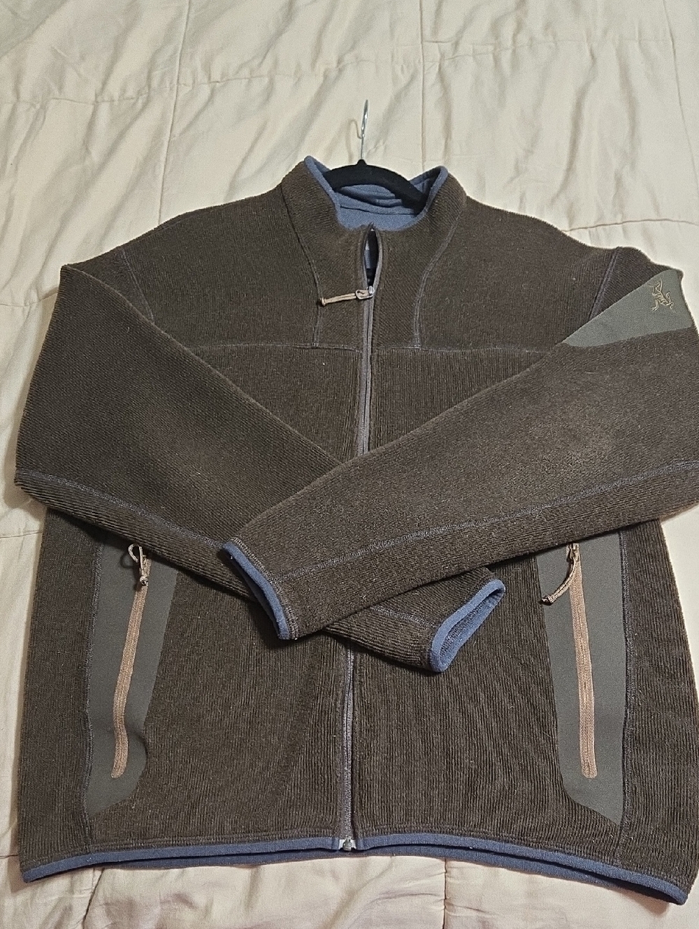 Arc'teryx Men's Covert Full-Zip Brown Knit Sweater Jacket Size Large